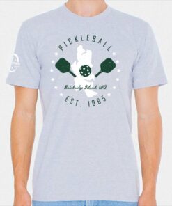 Bainbridge Island pickleball t-shirt, heather gray - Picklesphere.com.