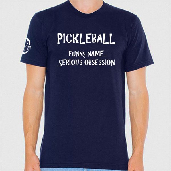 Serious obsession pickleball t-shirt, navy - Picklesphere.com.