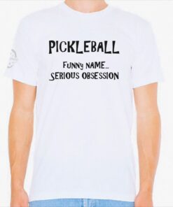Serious obsession pickleball t-shirt, white - Picklesphere.com.