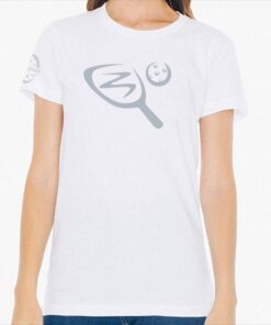 Paddle & ball pickleball t-shirt, white- Picklesphere.com.