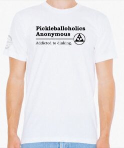 Pickleballoholics t-shirt, white - Picklesphere.com.