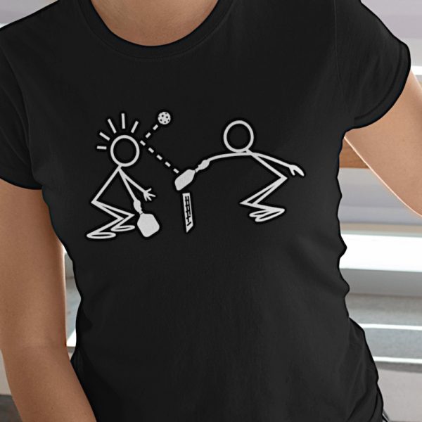 Pickleball stick figures t-shirt for women - Picklesphere.com.