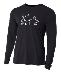 Stick figures long-sleeve performance shirt - Picklesphere.com.